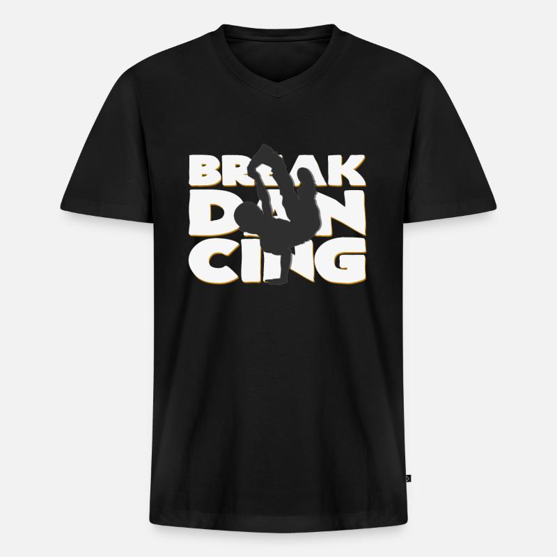 Breakdancing - Männer Premium Bio T-Shirt mit V-Ausschnitt - Schwarz