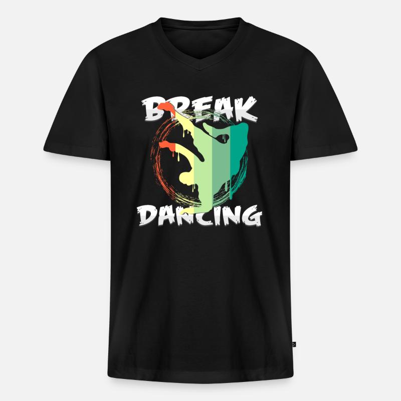 Breakdance - Männer Premium Bio T-Shirt mit V-Ausschnitt - Schwarz