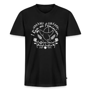 Feminismus - Männer Premium Bio T-Shirt mit V-Ausschnitt - Schwarz - Vorne - Nico (187cm)