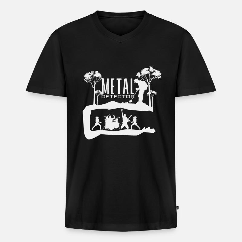 Metal - Männer Premium Bio T-Shirt mit V-Ausschnitt - Schwarz