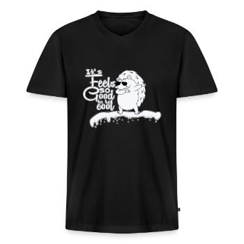 Igel Geschenke Stacheln Kugel Niedlich cool Tier - Männer Premium Bio T-Shirt mit V-Ausschnitt - Schwarz - Vorne - Nico (187cm)