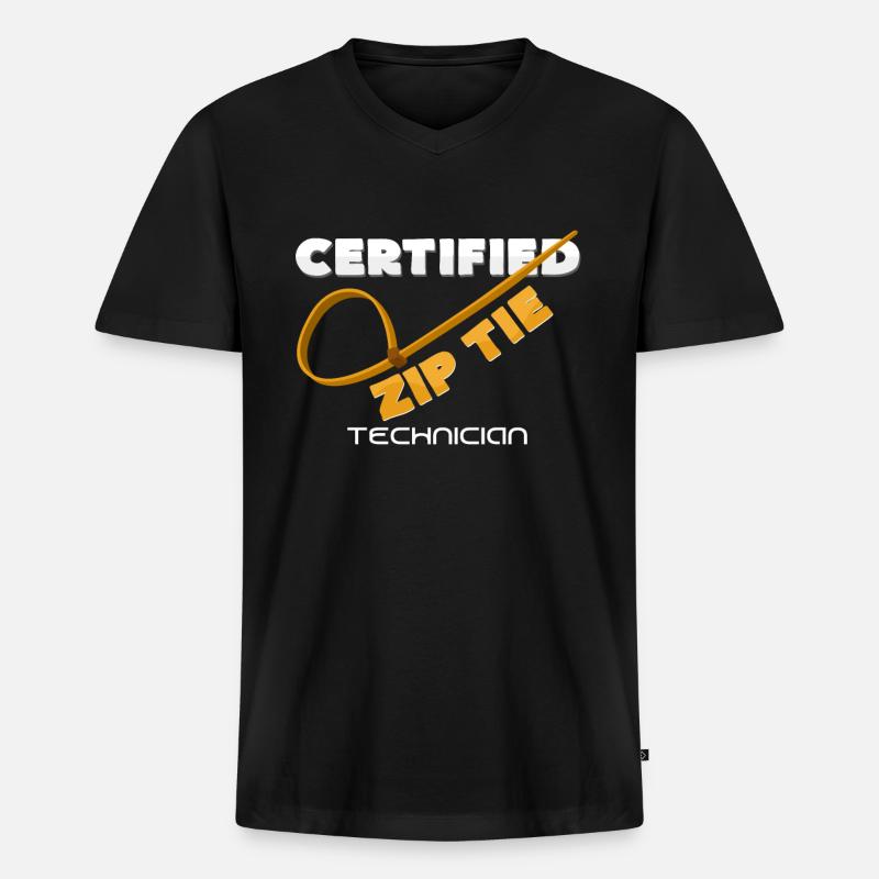 Kabelbinder - Männer Premium Bio T-Shirt mit V-Ausschnitt - Schwarz