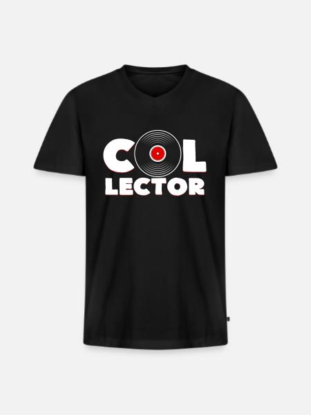 record - T-shirt encolure en V Premium bio Homme - noir