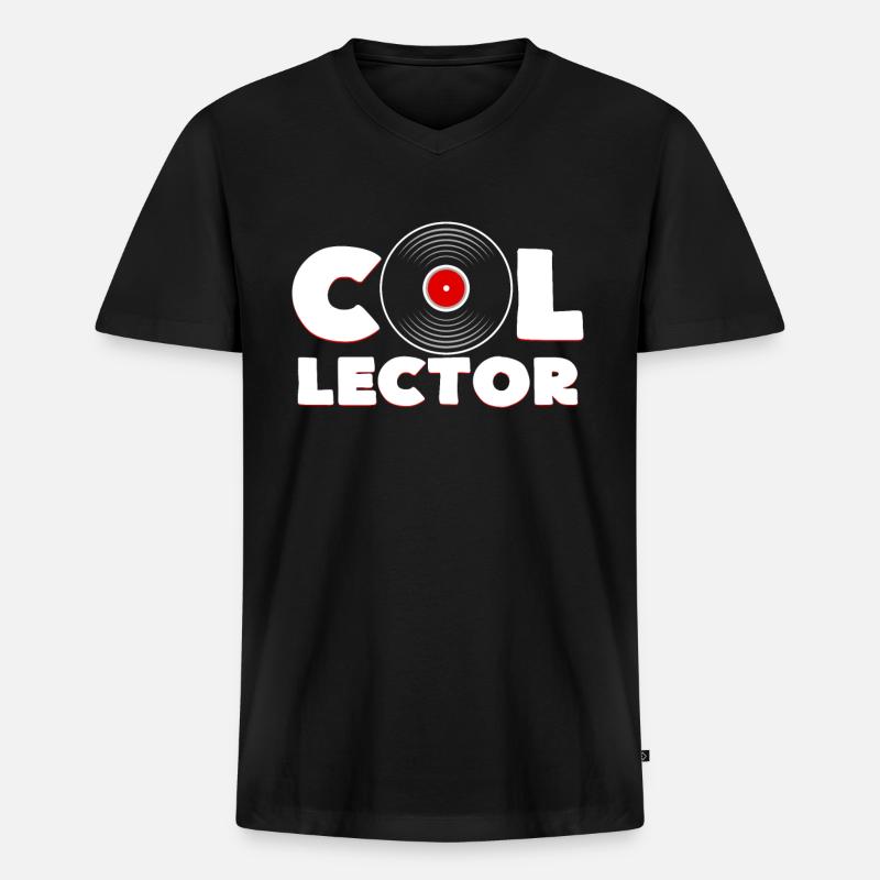 Schallplatte - Männer Premium Bio T-Shirt mit V-Ausschnitt - Schwarz