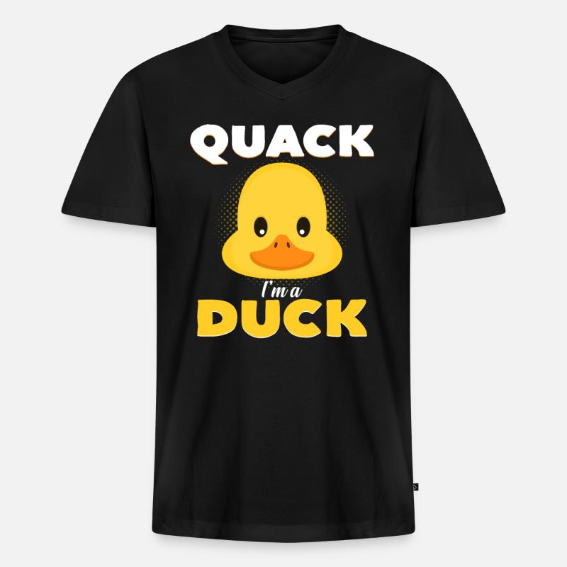 Ich bin eine Ente - Männer Premium Bio T-Shirt mit V-Ausschnitt - Schwarz