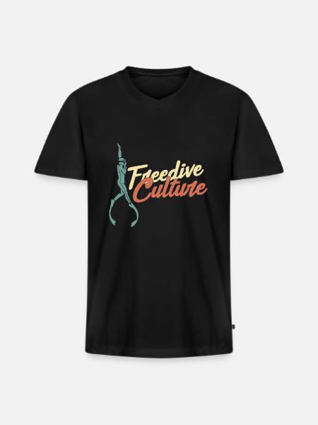 freediving - Men's Premium Organic T-shirt with V-neck - black