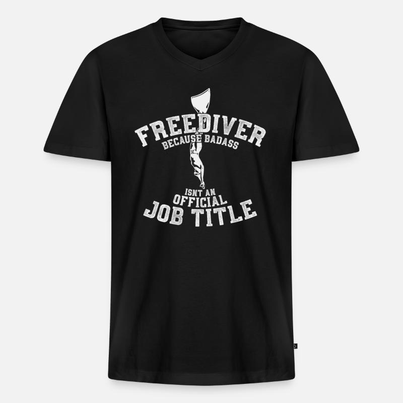 Apnoetauchen - Männer Premium Bio T-Shirt mit V-Ausschnitt - Schwarz