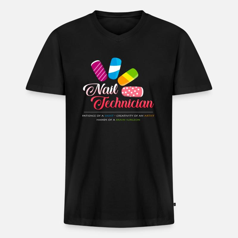 Nageltechnikerin - Männer Premium Bio T-Shirt mit V-Ausschnitt - Schwarz