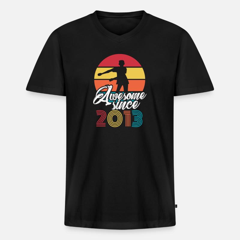 2013 Floss Dance - Männer Premium Bio T-Shirt mit V-Ausschnitt - Schwarz