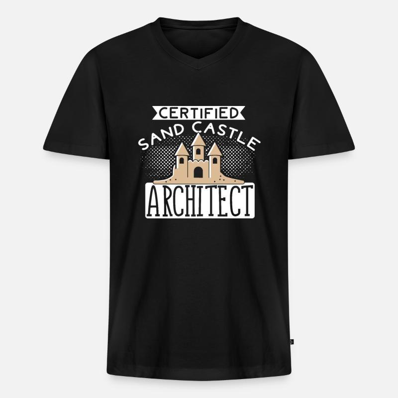 Architecte de bac à sable - T-shirt encolure en V Premium bio Homme - noir
