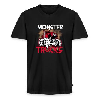 Monster truck - Men's Premium Organic T-shirt with V-neck - black - Front - Nico (187cm)