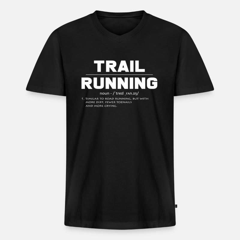 Trail running - Männer Premium Bio T-Shirt mit V-Ausschnitt - Schwarz