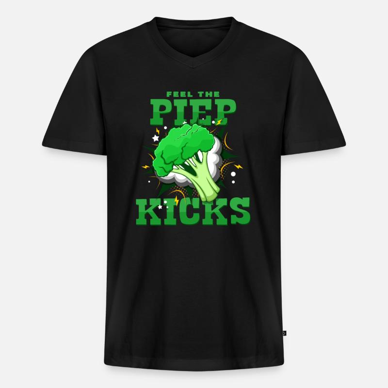PIEP KICKS - Männer Premium Bio T-Shirt mit V-Ausschnitt - Schwarz