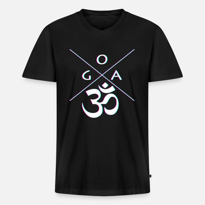 GOA - Männer Premium Bio T-Shirt mit V-Ausschnitt - Schwarz