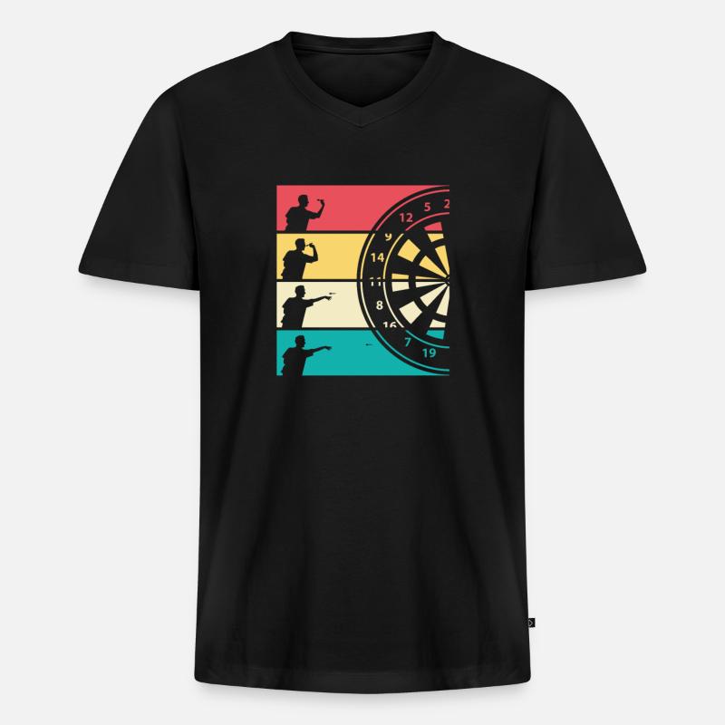 Dart - Männer Premium Bio T-Shirt mit V-Ausschnitt - Schwarz