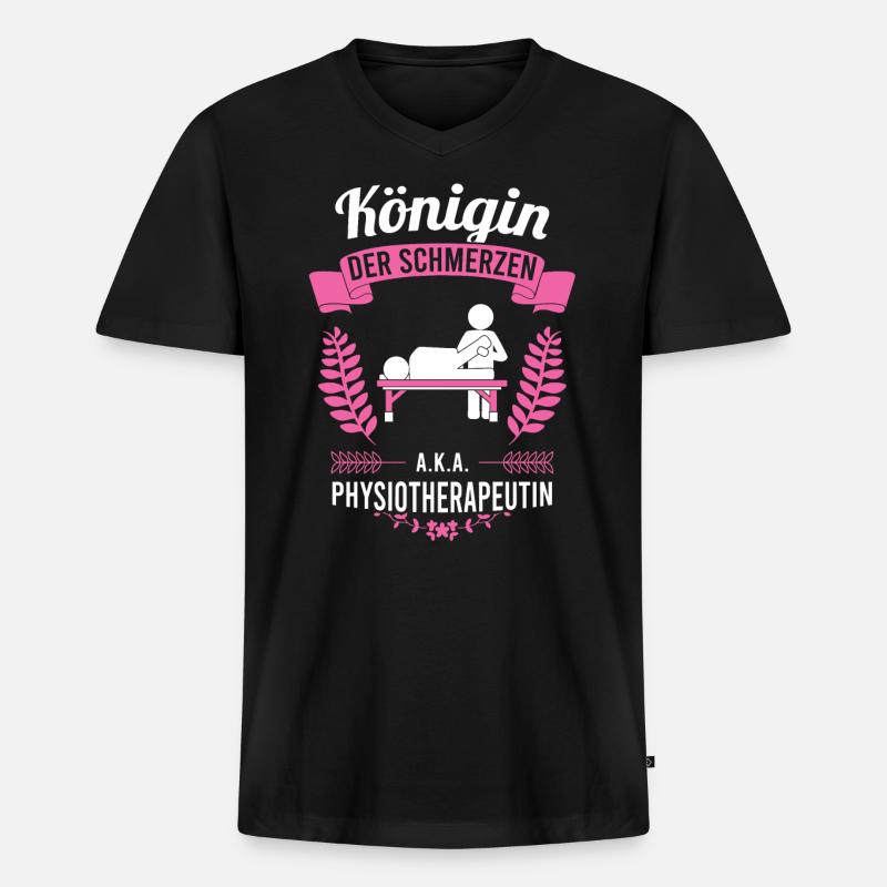 Physiotherapeutin Physio lustiger Spruch - Männer Premium Bio T-Shirt mit V-Ausschnitt - Schwarz