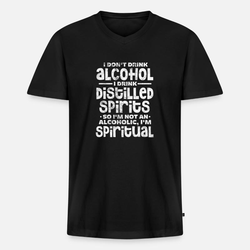 Alkohol - Männer Premium Bio T-Shirt mit V-Ausschnitt - Schwarz