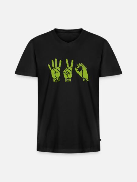 420 - Männer Premium Bio T-Shirt mit V-Ausschnitt - Schwarz