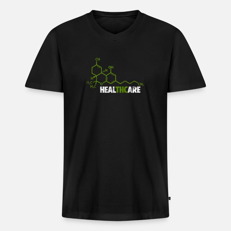 THC - Männer Premium Bio T-Shirt mit V-Ausschnitt - Schwarz
