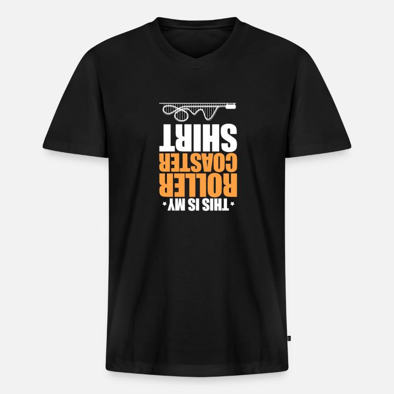 Achterbahn - Männer Premium Bio T-Shirt mit V-Ausschnitt - Schwarz