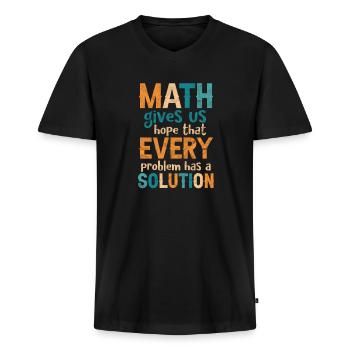 Math Teacher Math Math Teacher Gift - Men's Premium Organic T-shirt with V-neck - black - Front - Nico (187cm)