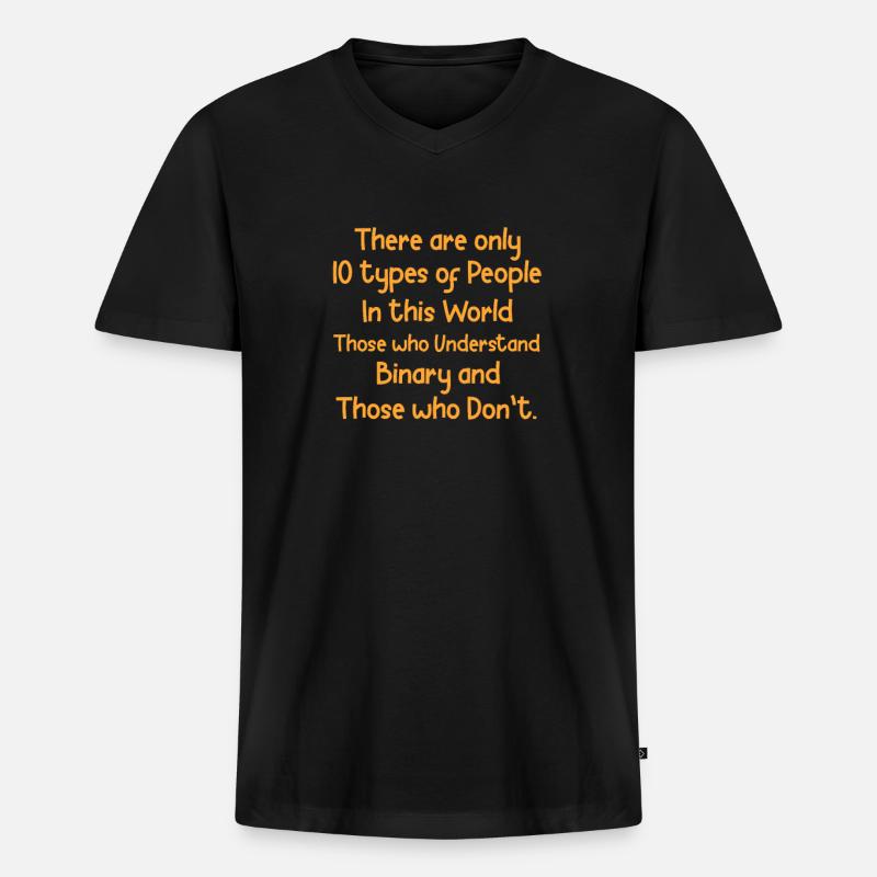 Binary Code Programmer Coder Gift - Men's Premium Organic T-shirt with V-neck - black
