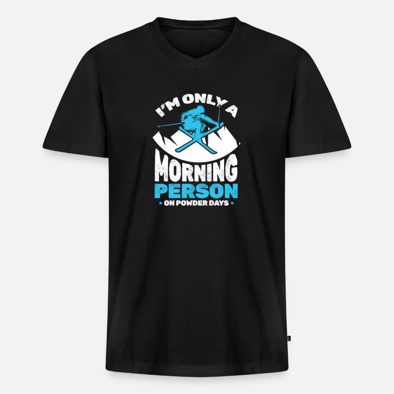 Ski - Männer Premium Bio T-Shirt mit V-Ausschnitt - Schwarz