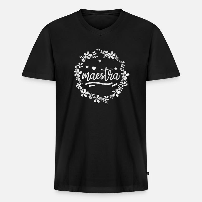 Spanischlehrer - Männer Premium Bio T-Shirt mit V-Ausschnitt - Schwarz