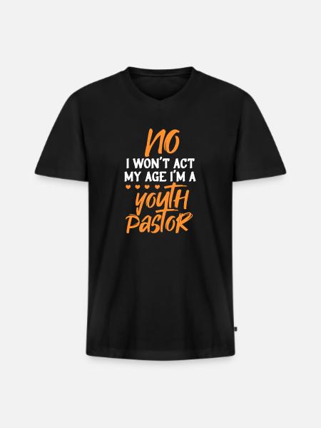 Pastor Parrer Priest Religion Kirke Gave - Premium økologisk T-shirt med V-hals til mænd - sort