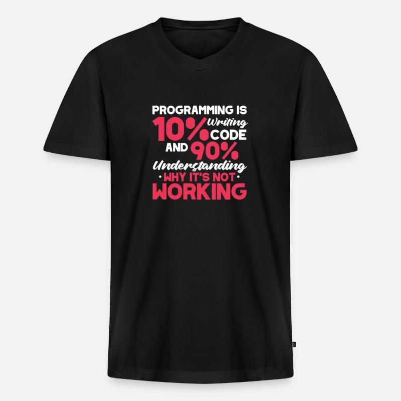 Softwareentwickler Programmierer Software - Männer Premium Bio T-Shirt mit V-Ausschnitt - Schwarz