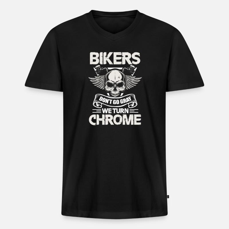 Biker - Männer Premium Bio T-Shirt mit V-Ausschnitt - Schwarz
