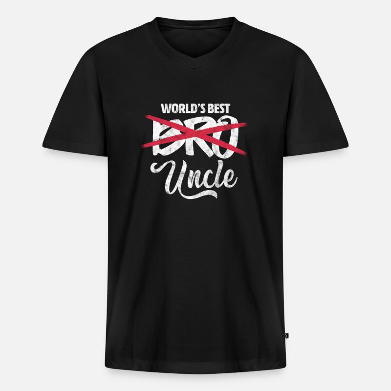 Onkel - Männer Premium Bio T-Shirt mit V-Ausschnitt - Schwarz