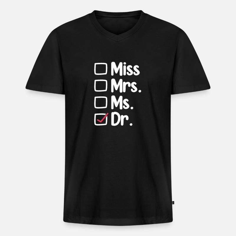Ärztin - Männer Premium Bio T-Shirt mit V-Ausschnitt - Schwarz