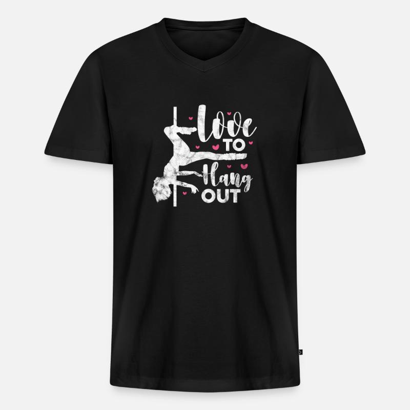 Pole Dance - Männer Premium Bio T-Shirt mit V-Ausschnitt - Schwarz