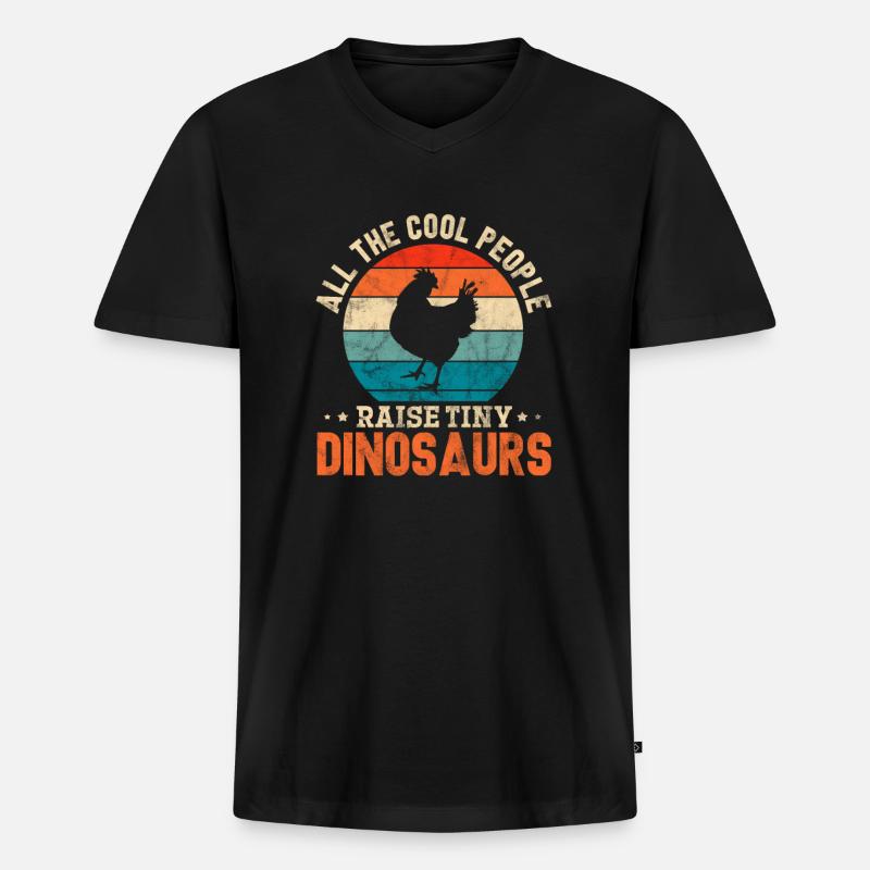 Huhn - Männer Premium Bio T-Shirt mit V-Ausschnitt - Schwarz