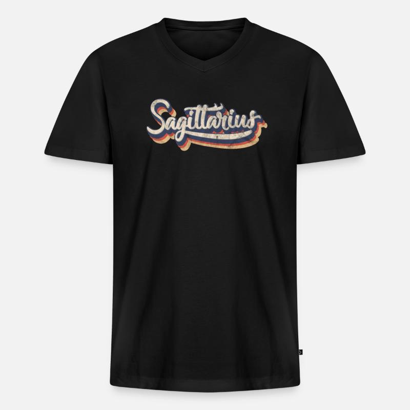 Schütze - Männer Premium Bio T-Shirt mit V-Ausschnitt - Schwarz