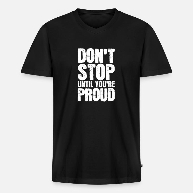 Motivation - Männer Premium Bio T-Shirt mit V-Ausschnitt - Schwarz