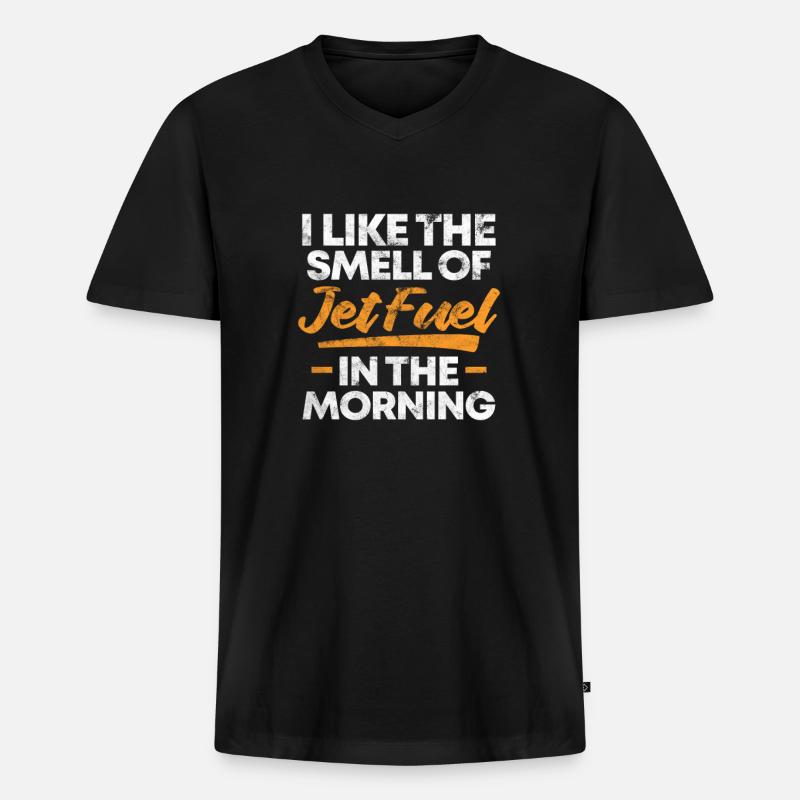 Pilot - Männer Premium Bio T-Shirt mit V-Ausschnitt - Schwarz