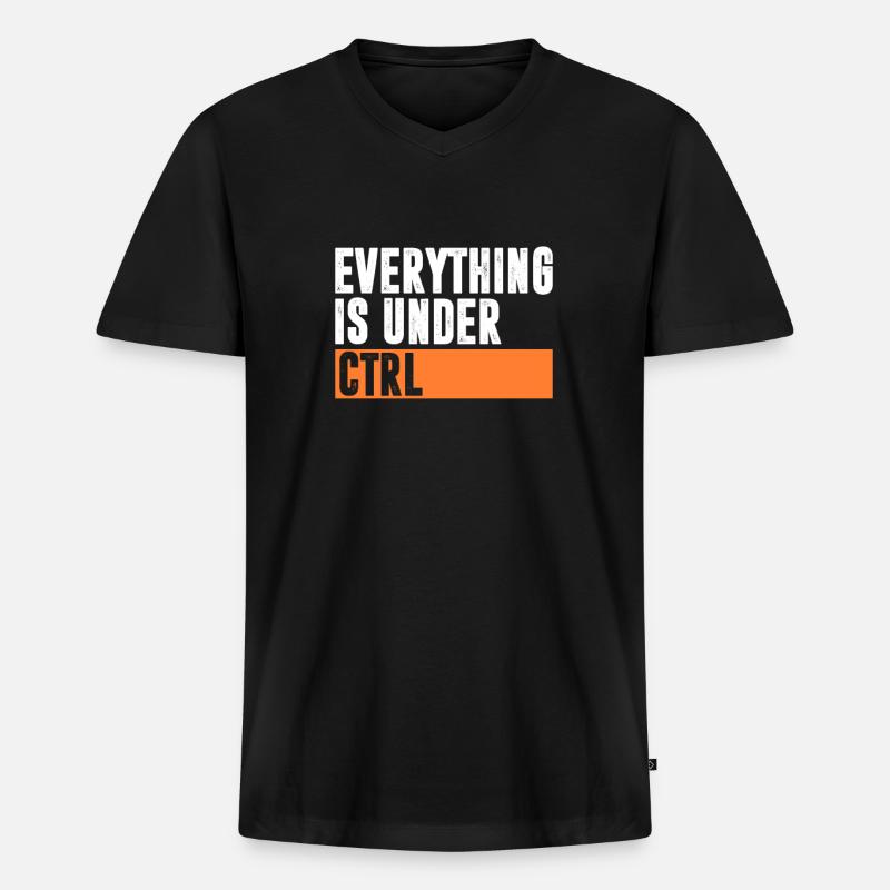 Computer - Männer Premium Bio T-Shirt mit V-Ausschnitt - Schwarz