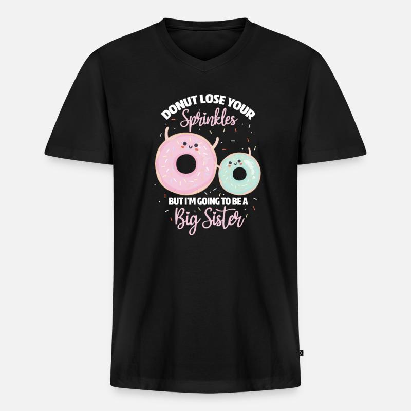 Donut Schwester - Männer Premium Bio T-Shirt mit V-Ausschnitt - Schwarz