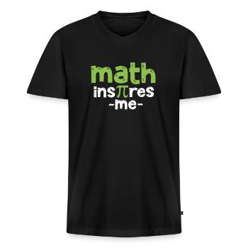 Matematica Matematica Matematico Matematica Insegnante Dono - Maglietta ecologica premium da uomo con scollo a V - nero - Fronte - Nico (187cm)