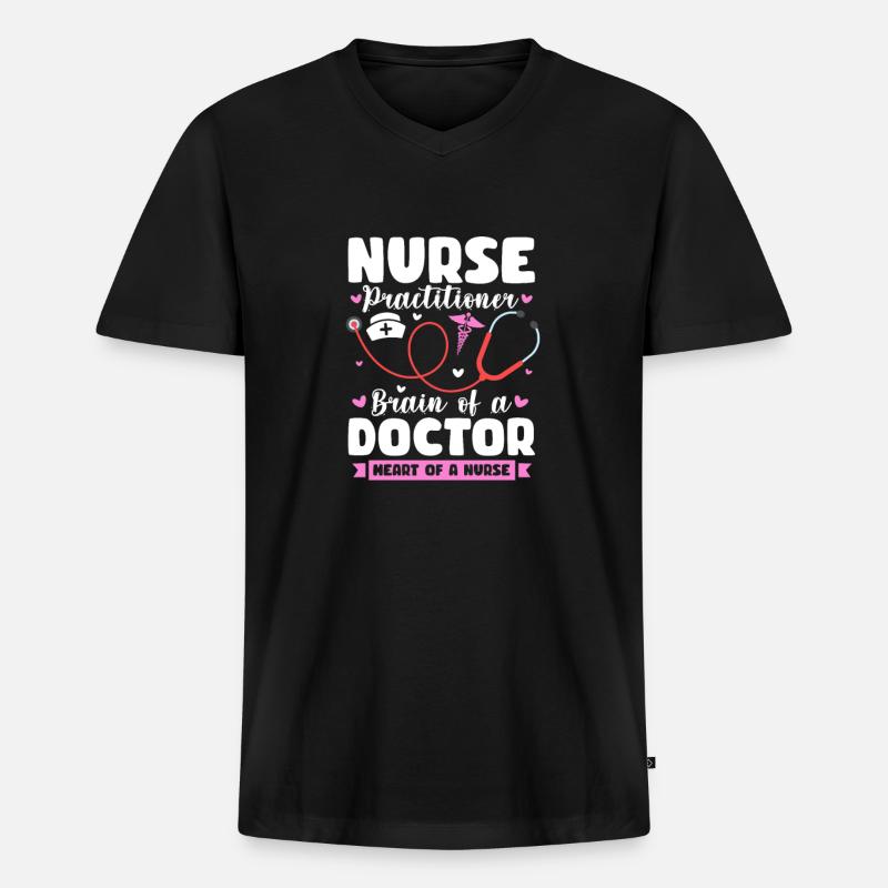 Krankenschwester - Männer Premium Bio T-Shirt mit V-Ausschnitt - Schwarz