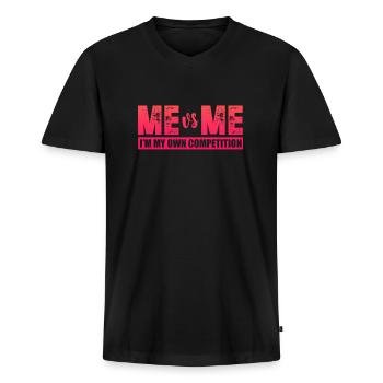 Motivation - Men's Premium Organic T-shirt with V-neck - black - Front - Nico (187cm)