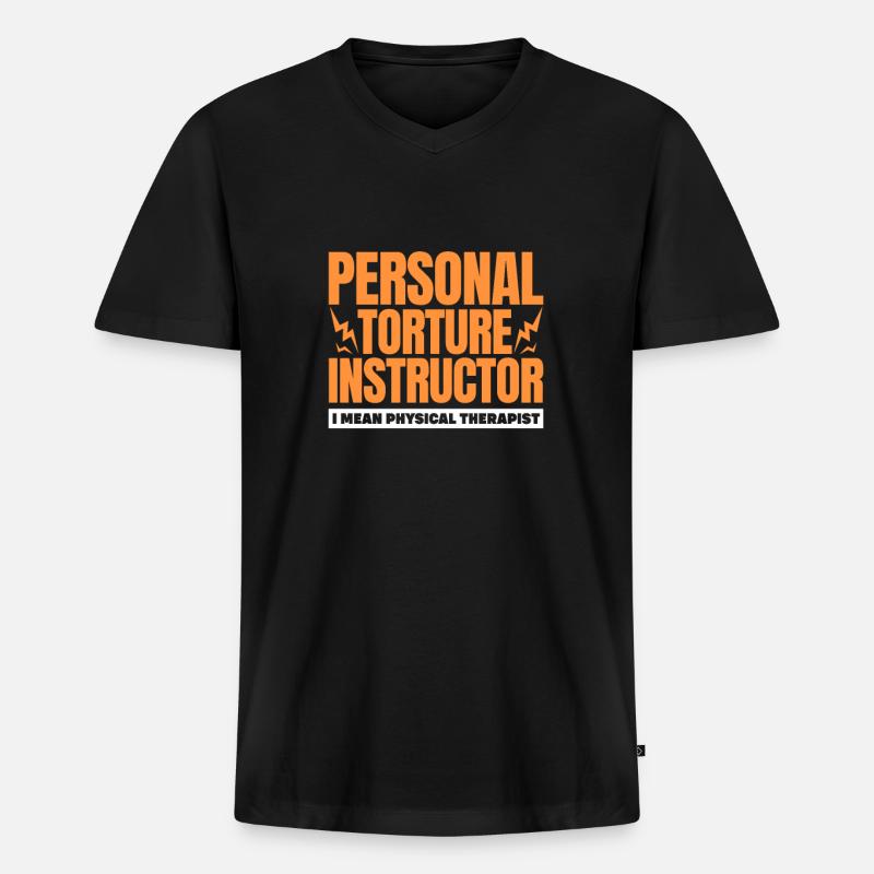 Physiotherapeut - Männer Premium Bio T-Shirt mit V-Ausschnitt - Schwarz