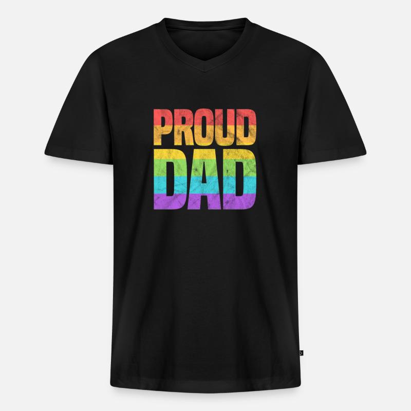 Vater - Männer Premium Bio T-Shirt mit V-Ausschnitt - Schwarz