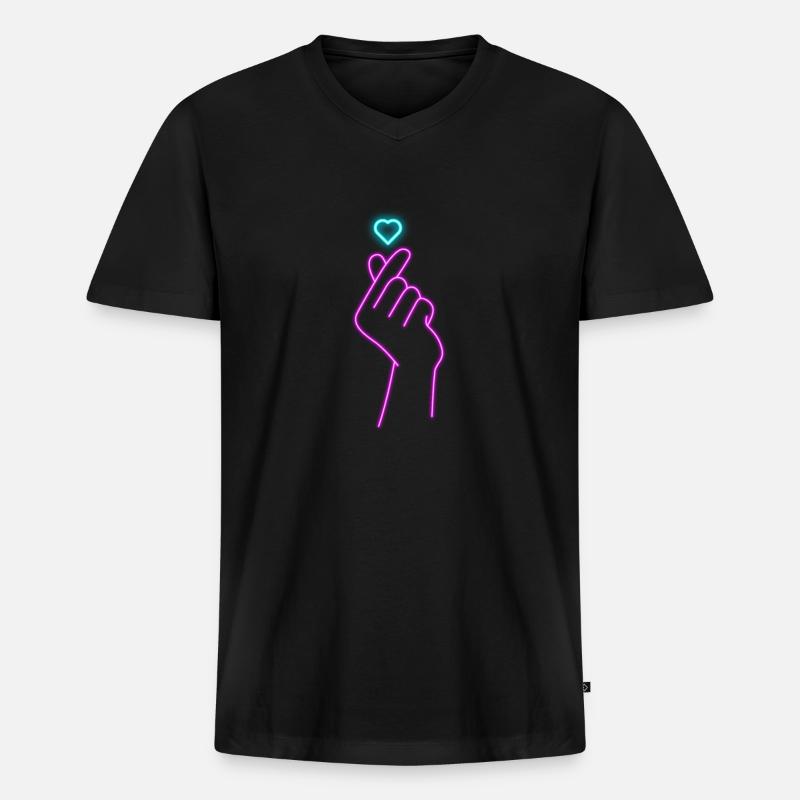 K-Pop - Männer Premium Bio T-Shirt mit V-Ausschnitt - Schwarz