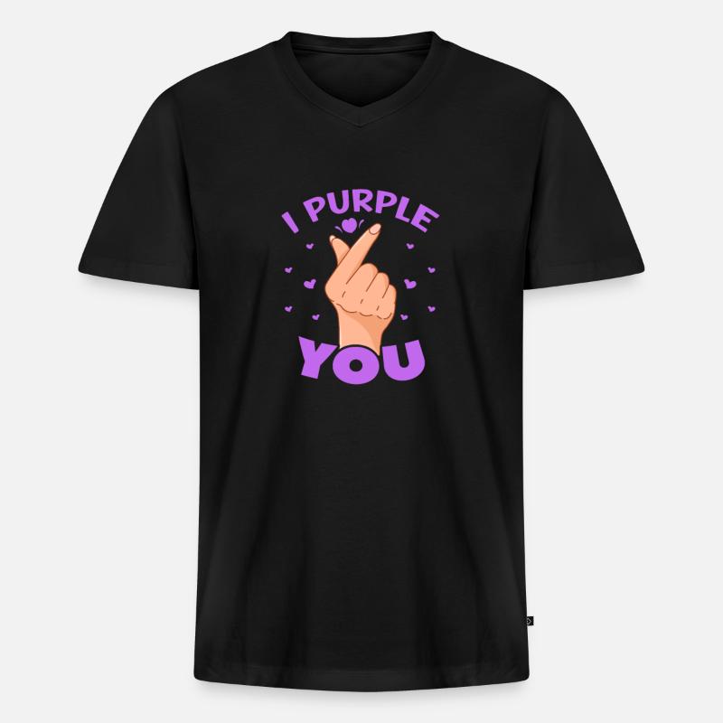 K-Pop - Männer Premium Bio T-Shirt mit V-Ausschnitt - Schwarz