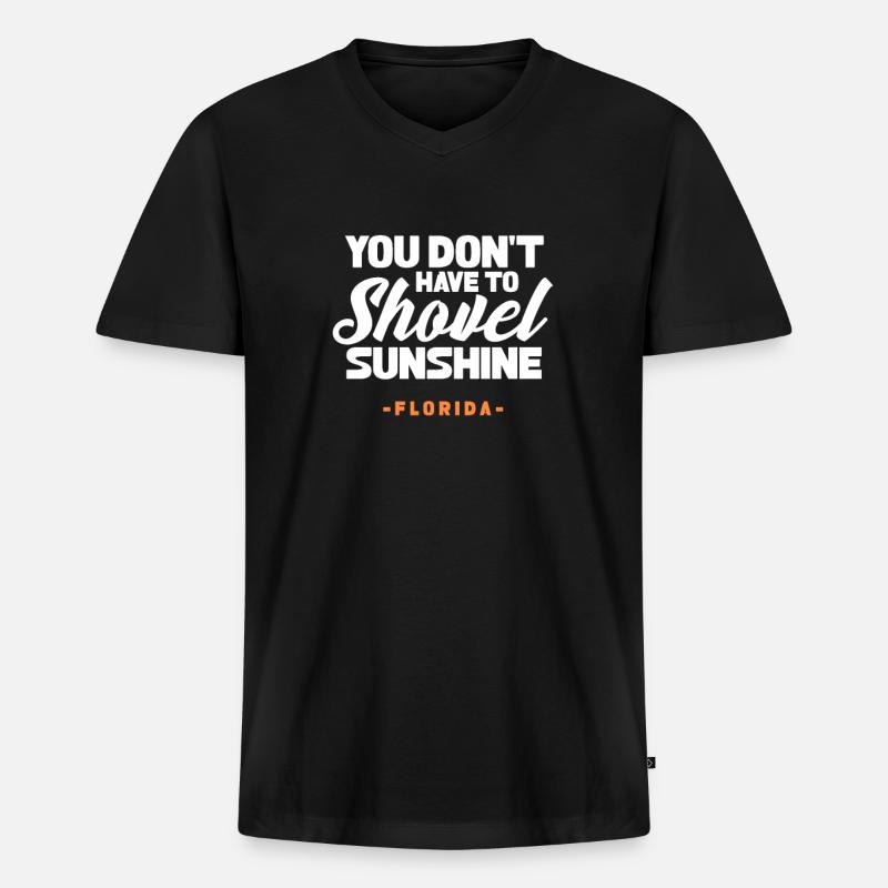 Florida - Männer Premium Bio T-Shirt mit V-Ausschnitt - Schwarz