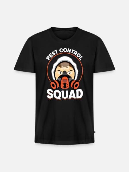 Pest Control Squad - Kammerjäger - Männer Premium Bio T-Shirt mit V-Ausschnitt - Schwarz