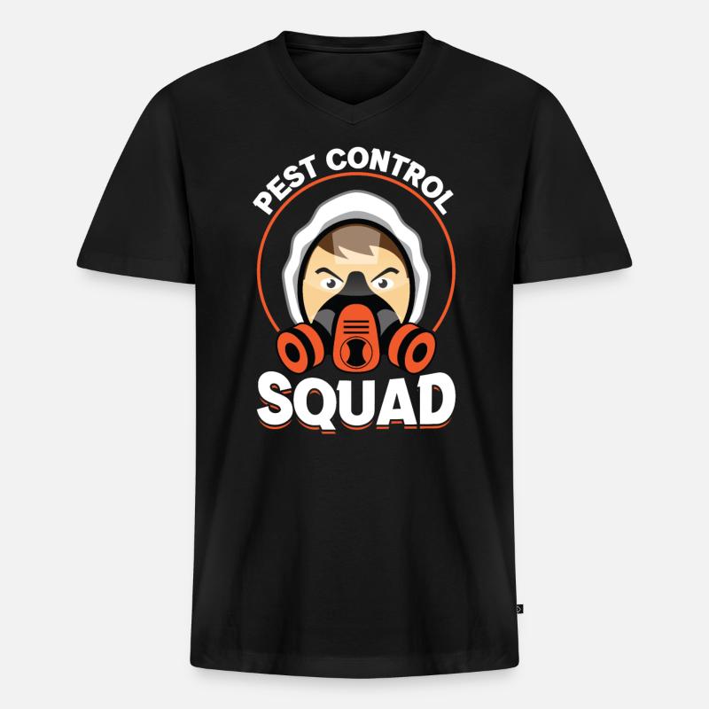 Pest Control Squad - Kammerjäger - Männer Premium Bio T-Shirt mit V-Ausschnitt - Schwarz